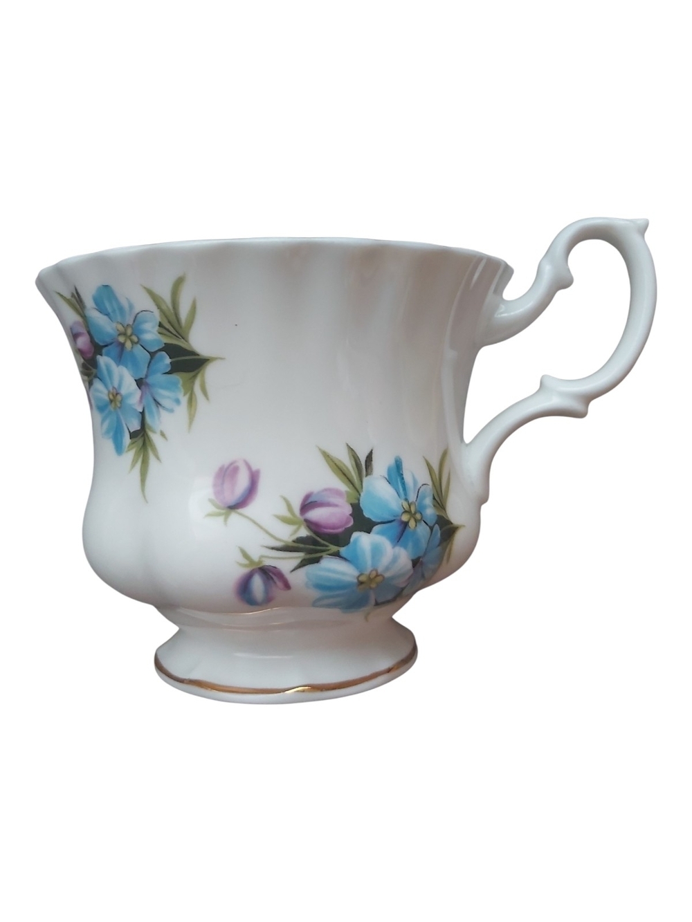 Royal Albert "Memory Lane" Blue Forget Me Not Teacup & Saucer - Picture 5 of 11